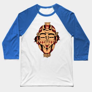 Red and Cream African Mask 5 Baseball T-Shirt